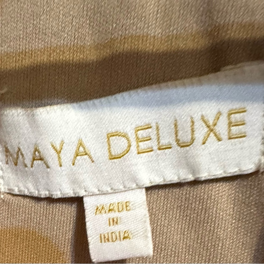 Prom dress Maya Deluxe Womens Gown Gold Sequins and Toll bottom Size Small - Picture 3 of 12